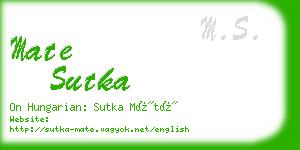 mate sutka business card